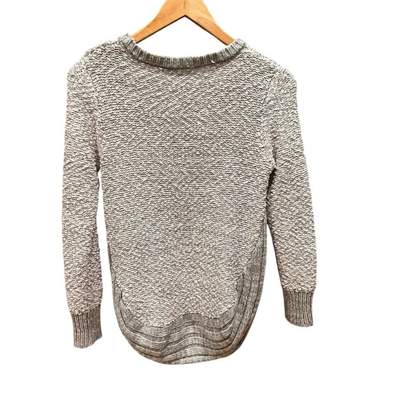 Loft Women's Size S Light Gray Sweater Long Sleeves  Cotton Blend With Some Wool - Picture 6 of 11